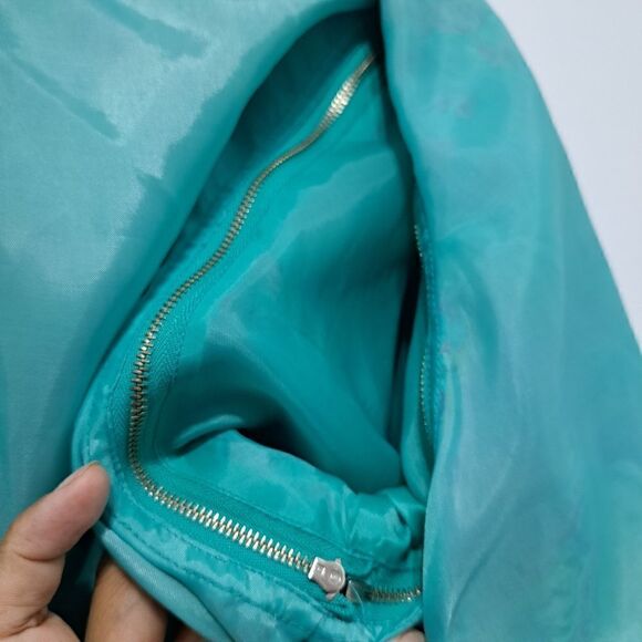 Vintage Mureli Floral Print Silk Studded Zip-Up Oversized Lightweight Jacket Sm - Picture 9 of 17